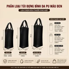 Túi Đựng Ly Bình Giữ Nhiệt Từ 500ml Tới 1500ml Chất Liệu Da PU