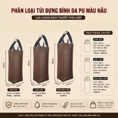 Túi Đựng Ly Bình Giữ Nhiệt Từ 500ml Tới 1500ml Chất Liệu Da PU