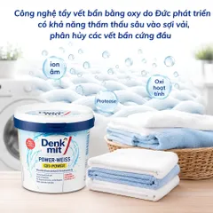 Bột Tẩy Trắng Quần Áo Denkmit Oxi Power - Giải Pháp Tẩy Vết Bẩn và Khử Mùi Hiệu Quả, Hộp 750gr Đức