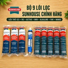 Bộ 9 lõi lọc nước sunhouse nối nhanh các model sha76215ck, sha8827k, sha8849k, sha76214ck-s,...