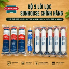 Bộ 9 lõi lọc nước sunhouse nối nhanh các model sha76215ck, sha8827k, sha8849k, sha76214ck-s,...