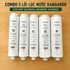 Trọn Bộ 5 Lõi Dành Cho Máy Kangaroo Kg400hu, Combo Lõi Lọc Nước Cho Máy Lọc Nước Hydrogen Kangaroo.