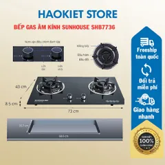 Bếp gas âm kính SUNHOUSE SHB7736 - Hàng chính hãng mới 100% Vat đầy đủ. 805215