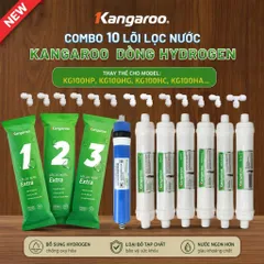 Bộ 10 Lõi Lọc Nước Kangaroo Hydrogen+ (KG100HP, KG100HG, KG100HC...) Gồm 123 Extra, Ro50/100, 6 CN.