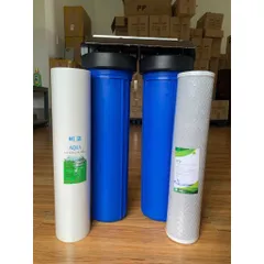 Bộ 2 cốc béo 20inch lắp sẵn Pat Inox kết nối ren Φ34 - Bộ 2 cốc lọc lọc nước đầu nguồn sinh hoạt.
