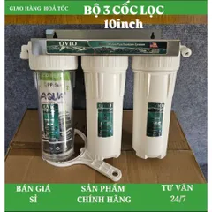 Bộ 3 cốc lọc 10inch kèm 3 lõi lọc thô.