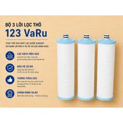 Bộ 3 lõi lọc thô 123 VaRu - thay thế được cho máy lọc nước Karofi sử dụng lõi Pro V