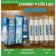 Bộ 9 Lõi Đầy Đủ Cho Máy Lọc Nước Daikiosan - Hàng Chính Hãng tặng kèm co cút.