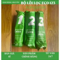 Bộ 3 lõi lọc nước dùng Kangaroo Eco 123 dùng cho máy lọc nước có 3 cốc lọc 10inch (Mẫu mới 2024) 805329