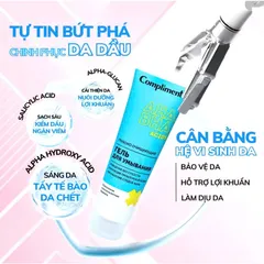 Sữa rửa mặt Compliment No Problem AHA BHA Acids pH 5.5 dịu nhẹ giúp làm sạch sâu, giảm mụn 150ml [hàng nhập khẩu]
