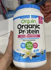 Bột Protein Hữu Cơ Orgain Vani 1.22kg - Nguồn Protein Tự Nhiên Cao, Chất Lượng Tốt Cho Sức Khỏe, Hỗ Trợ Tập Luyện