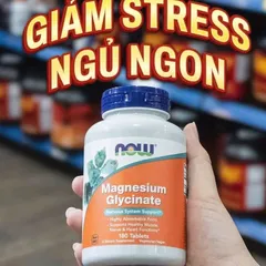 ⚡ NOW Magnesium Glycinate 200mg bổ sung khoáng chất, ngủ ngon 180 viên - Giao hỏa tốc