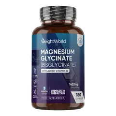 Magnesium Bisglycinate Vitamin B6 Weight World - Hỗ trợ chức năng hệ thần kinh giảm mệt mỏi duy trì chức năng cơ bắp và sức khỏe xương sản xuất Anh
