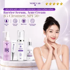 Bộ routine da mụn NERÉ Sữa rửa mặt, Serum, Kem mụn, Kem Chống Nắng Chăm sóc da mụn toàn diện, Làm sạch, Hỗ trợ giảm mụn