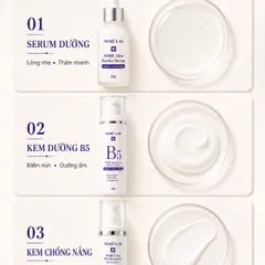Bộ dưỡng da NERÉ Sữa rửa mặt, Serum, Kem dưỡng, Kem chống nắng Hỗ Trợ Bảo vệ, Dưỡng sáng và cấp ẩm da
