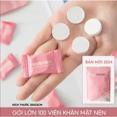 (Quà tặng) Khăn Mặt Nén Du Lịch Dạng Viên Kẹo Tròn, Viên Khăn Nén Dùng 1 Lần Khi Đi Du Lịch Khách Sạn