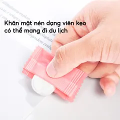 (Quà tặng) Khăn Mặt Nén Du Lịch Dạng Viên Kẹo Tròn, Viên Khăn Nén Dùng 1 Lần Khi Đi Du Lịch Khách Sạn