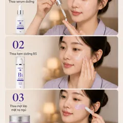 Bộ dưỡng da NERÉ Serum, Kem dưỡng, Mặt nạ ngủ, Chăm sóc da căng mướt rạng rỡ, Cấp ẩm chuyên sâu, Phục hồi da