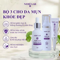 Bộ dưỡng da NERÉ Serum, Kem mụn, Kem chống nắng SPF50+ PA+++, Chăm sóc da mụn, Hỗ trợ giảm mụn, Bảo vệ da