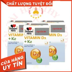 ✅[CHÍNH HÃNG] (MÃ: DP38NI) Viên uống DOPPEL Vitamin D3 + K2 tăng cường hấp thu canxi và giảm nguy cơ loãng xương