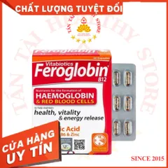 ✅[CHÍNH HÃNG] (MÃ: SP365) Feroglobin Capsule H/30v VITABIOTICS Viên bổ máu người lớn và bầu
