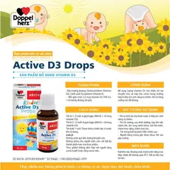 ✅[CHÍNH HÃNG] (MÃ: DP320) TPBVSK Doppelherz Aktiv Kinder Active D3 Drops hỗ trợ bổ sung Vitamin D3 cho trẻ
