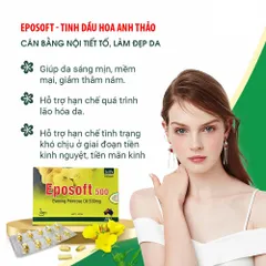 ✅[CHÍNH HÃNG] (MÃ: DP390) EPOSOFT 500 viên uống cân Bằng Nội Tiết Tố, Làm Đẹp Da, Hộp 30 Viên
