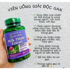 Bổ gan, viên uống thải độc gan Milk Thistle Extract Puritan's Pride 1000mg 180 viên