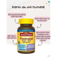 [DATE 2028] Nature Made POSTNATAL SAU SINH Multi DHA 60 viên 806684