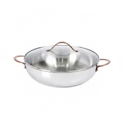 Nồi inox Ciwete Royal Knight Wok 32cm vung kính