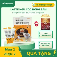 Latte Hồng Sâm và Ngũ Cốc Hàn Quốc - 50 Gói Vị Thanh Dễ Dùng  – Thức Uống Bồi Bổ, Bổ Sung Dinh Dưỡng Cho Người Yếu Mệt