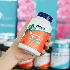 💊 NOW Magnesium Glycinate 200mg hỗ trợ giấc ngủ, giảm căng thẳng, chính hãng 180 viên