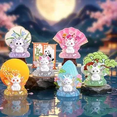 Bộ 6 cửu vỹ linh hồ slay bằng nhựa kích thước 7,6*4.5 cm deco phong thuỷ ý nghĩa