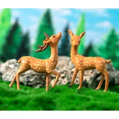 Set Mô hình hươu sao mini bằng nhựa trang trí tiểu cảnh kích thước hươu cao nhất 5,5cm