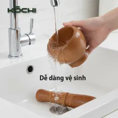Cối chày gỗ Cao Cấp KOCHI – Sấy khô, chống mốc Giã mạnh, an toàn cho mọi gian bếp
