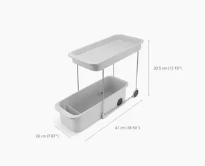 Kệ đựng đồ 2 tầng Joseph Joseph 8500001 Cupboardstore có bánh lăn màu xám