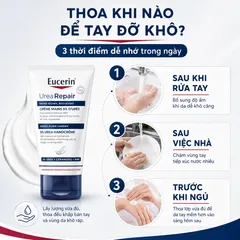[ Mẫu Mới ] Kem Dưỡng Da Tay Eucerin Urea Repair Plus 75ml - Giảm Khô Nứt, Cấp Ẩm Sâu Cho Da Mềm Mịn, Phù Hợp Mọi Loại Da, Không Hương Liệu