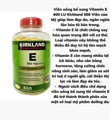 Viên uống Vitamin e kirkland 500viên MỸ