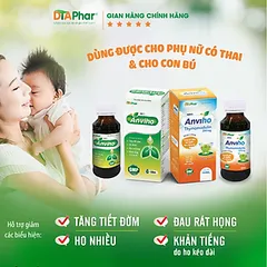 Không Vỏ Siro ho thảoo dược ANVIHO Dùng Được Cho Mẹ Bầu Và Trẻ Sơ Sinh, Chai 100ML