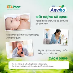 Không Vỏ Siro ho thảoo dược ANVIHO Dùng Được Cho Mẹ Bầu Và Trẻ Sơ Sinh, Chai 100ML