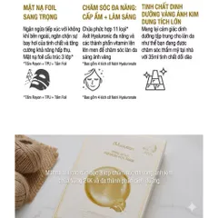 Hộp 10 Mặt Nạ Lá Vàng JMsolution Prime Gold Premium Foil 30ml - Hỗ Trợ Nuôi Dưỡng Và Săn Chắc Da - Chính Hãng 807400