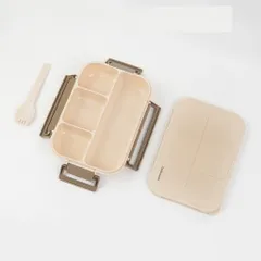 LocknLock Hộp Cơm Nhựa 4 Ngăn LCB951- 1L, Gioăng Silicone, Kèm Dĩa