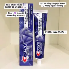 ( MẪU MỚI 147GR )  KEM ĐÁNH RĂNG CREST 3D WHITE ADVANCED TRIPLE WHITENING   NỘI ĐỊA MỸ 808468