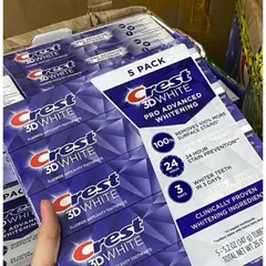 ( MẪU MỚI 147GR )  KEM ĐÁNH RĂNG CREST 3D WHITE ADVANCED TRIPLE WHITENING   NỘI ĐỊA MỸ 808468