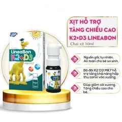 Lineabon Vitamin D3+K2 Dạng Xịt Giúp Hấp Thụ Canxi, Bổ Sung Vitamin D3 Cho Trẻ Giảm Còi Xương 808485