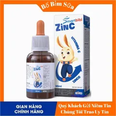 Kẽm Hữu Cơ Smartbibi ZinC Bổ Sung Vitamin C Hỗ Trợ Cải Thiện Bé Biếng Ăn Hộp 30ml Hàng Chính Hãng