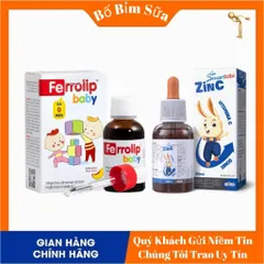 COMBO Sắt FERROLIP BABY Sắt Hữu Cơ Dạng Siro Vị Đào Hộp 30ml Và Kẽm ZinC Smartbibi Hộp 30ml Và Neo Kids Vitamin Cho Bé