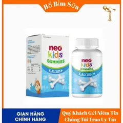 [ Chính Hãng ] NEO KIDS Gummies Canxi Vị Sữa Chua Bổ Sung Canxi Và Vitamin Cho Bé Hộp 60 Viên Nhai 808497