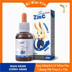 Kẽm Hữu Cơ Và Vitamin C Smartbibi ZinC Bổ Sung Hỗ Trợ Tăng Đề Kháng Hộp 30ml Hàng Chính Hãng
