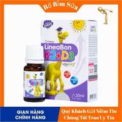 LineaBon K2+D3  Bổ Sung Vitamin K2 Và Vitamin D3 Tăng Cường Hấp Thu Canxi Tối Đa Trẻ Hộp 10ml 808517